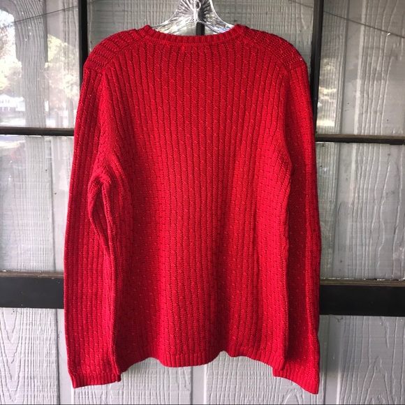 Liz Claiborne cable knit pullover red sweater - Picture 4 of 9